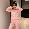M-5XL Women Pajama Set Cotton Striped Cartoon Monkey Animal Sleepwear Pajamas Long-sleeve Plus Size Pyjamas Casual Sleepwear