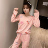 M-5XL Women Pajama Set Cotton Striped Cartoon Monkey Animal Sleepwear Pajamas Long-sleeve Plus Size Pyjamas Casual Sleepwear