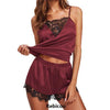 Plus Size Women Pajamas Sets Sexy Tops + Shorts Satin Silk Lingerie Summer Lace Intimate Sleepwear Nightwear Camis Pijama Mujer
