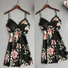 2019 New Fashion Women Lace Floral Silk Feel Gown Sleeveless Nightie Sexy Sleepwear Vest Nightdress