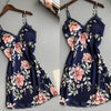 2019 New Fashion Women Lace Floral Silk Feel Gown Sleeveless Nightie Sexy Sleepwear Vest Nightdress
