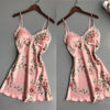 2019 New Fashion Women Lace Floral Silk Feel Gown Sleeveless Nightie Sexy Sleepwear Vest Nightdress
