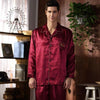 2019 men pyjama set solid imitate silk men pajama suit polka dot satin pajama man sleepwear pajamas male nightgown