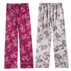 Men Simulation Silk Pajamas Lingerie Print Long Sleep Comfy Pants satin  vintage nightgowns