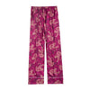 Men Simulation Silk Pajamas Lingerie Print Long Sleep Comfy Pants satin  vintage nightgowns