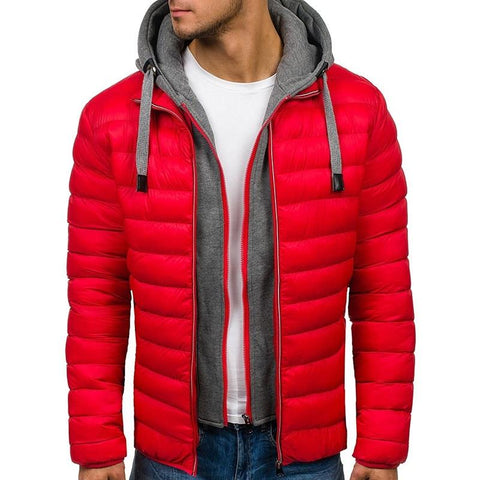 Men's Parka Winter Light Weight Warm Hooded Parka Coats Down Male Parka Jacket Casual Thick Slim Fit Snow Jacket Male Outwear