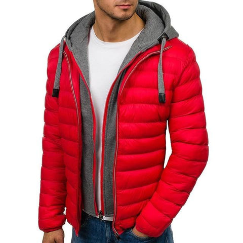 Men's Parka Winter Light Weight Warm Hooded Parka Coats Down Male Parka Jacket Casual Thick Slim Fit Snow Jacket Male Outwear