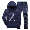 2 piece suit sports men's new brand winter training suit hooded pullover sweatshirt + men's pants men's cotton print hoodie