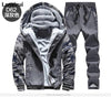 Fashion Tracksuit Men Casual Hooded Warm Tracksuit Sweatshirt Male Winter Thick Inner Fleece Jacket+Pant Men Moleton Masculino