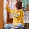 2018 New Autumn Pure Cotton Two-piece Women Pajamas Long Sleeve Female Pyjama Home Clothes Nightgowns Sleep Lounge 2XL