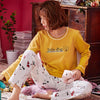 2018 New Autumn Pure Cotton Two-piece Women Pajamas Long Sleeve Female Pyjama Home Clothes Nightgowns Sleep Lounge 2XL