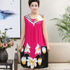 Summer Sexy Cotton Sleepwear Nightgown Women Night Shirt Dress Middle age Female Casual Home Clothes Loose Print Nightdress