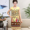 Summer Sexy Cotton Sleepwear Nightgown Women Night Shirt Dress Middle age Female Casual Home Clothes Loose Print Nightdress