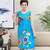 Summer Sexy Cotton Sleepwear Nightgown Women Night Shirt Dress Middle age Female Casual Home Clothes Loose Print Nightdress