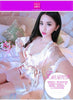 Lady Pajamas 2pcs Women Summer Sexy Sleepwear Girls Long Sleeve Nightdress Silk Suspender Nightgown Ice Silk Homewear B-6652