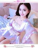 Lady Pajamas 2pcs Women Summer Sexy Sleepwear Girls Long Sleeve Nightdress Silk Suspender Nightgown Ice Silk Homewear B-6652