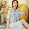 Pregnant Women Deep V-Neck Lace Nightgown Retro Sleepwear Dress Vintage Nightdress CA866