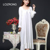 Autumn Long Cotton Women Loose Nightgown Oversized Home Dress Mom Girl Night Dress Elegant Woman Nightshirt Lace Sleepwear New