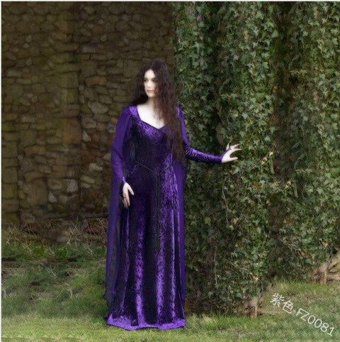 Vintage Style Sweet Women Lolita Dress Princess Cosplay Costume V neck Long Sleeve Nightgown Medieval Retro Dresses Night Wear