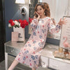 Autumn Women Sexy Nightwear Plus Size M-XXL Cotton Nightgown Sleepwear Night Dress Lingerie Robe Sexy Long Sleeve Home Clothes