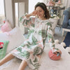 Autumn Women Sexy Nightwear Plus Size M-XXL Cotton Nightgown Sleepwear Night Dress Lingerie Robe Sexy Long Sleeve Home Clothes