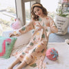 Autumn Women Sexy Nightwear Plus Size M-XXL Cotton Nightgown Sleepwear Night Dress Lingerie Robe Sexy Long Sleeve Home Clothes