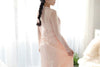 Sexy Perspective Mesh Guaze Robe & Gowns Set Slim Beauty Back Nightgowns Thin V-neck Long Sling Nightdress Sleepwear Sets