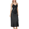 2019 Summer Sexy Satin Loose Sleepwear Women V-Neck Long Maxi Babydoll Night Dress Underwear Nightgowns