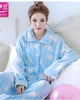 Thickening Women Winter Flannel Pajamas Female Coral Fleece Pajama Sets Sleepwear Velvet Long-sleeve Casual Nightgown B-5995