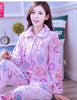 Thickening Women Winter Flannel Pajamas Female Coral Fleece Pajama Sets Sleepwear Velvet Long-sleeve Casual Nightgown B-5995