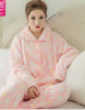 Thickening Women Winter Flannel Pajamas Female Coral Fleece Pajama Sets Sleepwear Velvet Long-sleeve Casual Nightgown B-5995
