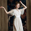 Luxury Sleepwear Nightgown Women Summer  Lace Cotton nightdress Elegant Lady Long Dress  Bride Nightgown European medieval style