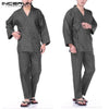 2019 Nightgown Yukata Suit Bathrobe Pajamas Sets Suits Autumn Kimono Pyjamas Lounge Robe Mens Tops Long Sleeve Sleepwear