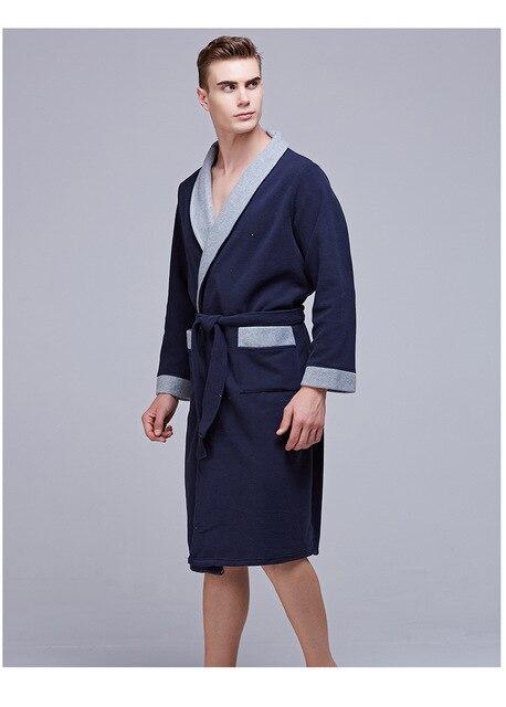 Robe Newly Long Sleeve Kimono Bathrobe Gown Loose Sleepwear Home Clothes Casual Nightwear Nightgown With Pocket XL XXL