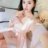 2019 summer sleepwear women nightgown nightwear faux silk nightgowns dressing gown long pijama set female robe night dress