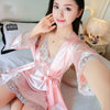 2019 summer sleepwear women nightgown nightwear faux silk nightgowns dressing gown long pijama set female robe night dress