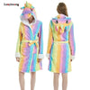 2019 Winter Thick Warm Women Unicorn Nightgowns Coral Fleece Kimono Robe Bath Suit Stitch Panda Sleepwear Animal Long Nightwear