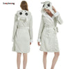 2019 Winter Thick Warm Women Unicorn Nightgowns Coral Fleece Kimono Robe Bath Suit Stitch Panda Sleepwear Animal Long Nightwear