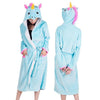 2019 Winter Thick Warm Women Unicorn Nightgowns Coral Fleece Kimono Robe Bath Suit Stitch Panda Sleepwear Animal Long Nightwear