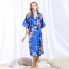 Women's Satin Robes Kimono For Brides Wedding Robe Sleepwear Silk Pijama Casual Bathrobe Animal Rayon Long Nightgown Plus Size