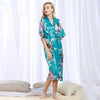 Women's Satin Robes Kimono For Brides Wedding Robe Sleepwear Silk Pijama Casual Bathrobe Animal Rayon Long Nightgown Plus Size