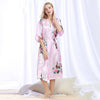 Women's Satin Robes Kimono For Brides Wedding Robe Sleepwear Silk Pijama Casual Bathrobe Animal Rayon Long Nightgown Plus Size