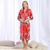 Women's Satin Robes Kimono For Brides Wedding Robe Sleepwear Silk Pijama Casual Bathrobe Animal Rayon Long Nightgown Plus Size