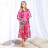 Women's Satin Robes Kimono For Brides Wedding Robe Sleepwear Silk Pijama Casual Bathrobe Animal Rayon Long Nightgown Plus Size