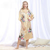Women's Satin Robes Kimono For Brides Wedding Robe Sleepwear Silk Pijama Casual Bathrobe Animal Rayon Long Nightgown Plus Size