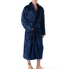 Winter Thick Warm Female Flannel Kimono Robe Lovers Couple Women Men Nightgown Bath Gown Sleepwear Large Long Nightwear Blue Xxl