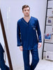 Men's Long Sleeved Ice Silk Satin Set Home Clothes Leisure Students Youth Sleepwear Modern Style Plus Size Nightgown J034