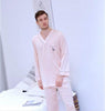 Men's Long Sleeved Ice Silk Satin Set Home Clothes Leisure Students Youth Sleepwear Modern Style Plus Size Nightgown J034