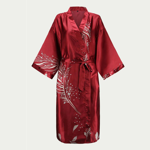 High Quality Silk Nightgown Women's Sleepwear Loose Dressing Gown Silky Long Sleeve bathrobe Wedding Bride Robe Sleeprobe