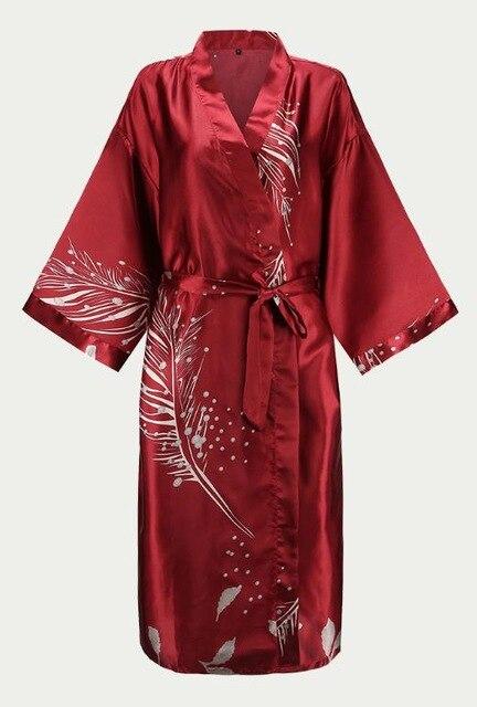 High Quality Silk Nightgown Women's Sleepwear Loose Dressing Gown Silky Long Sleeve bathrobe Wedding Bride Robe Sleeprobe